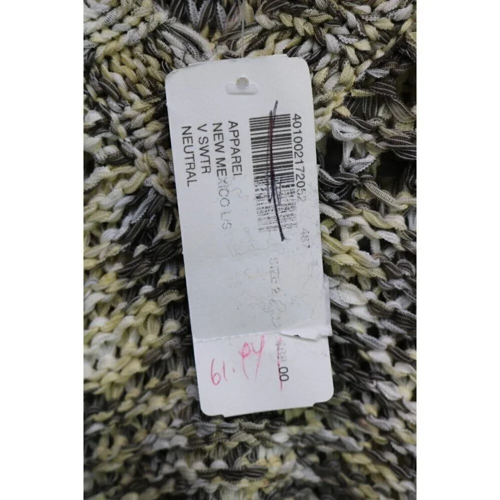 Chicos Long Sleeve Open Knit Tunic Sweater-Size 2-Oversized-Beachy-NWT